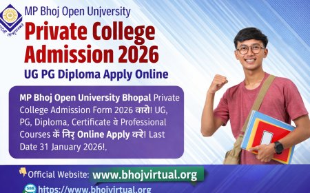 MP Bhoj Open University Private College Admission 2026 | UG PG Diploma Form