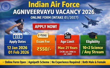 Indian Air Force Agniveervayu Vacancy 2026 – Online Form (Intake 01/2027)
