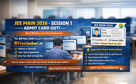 JEE Main 2026 Session 1 Admit Card Released – Download Now | FreeJankari.in