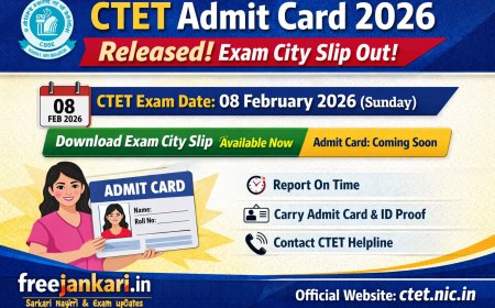 CTET Admit Card 2026 Released | Exam City Slip Download