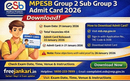 MPESB Group 2 Sub Group 3 Admit Card 2026 Download