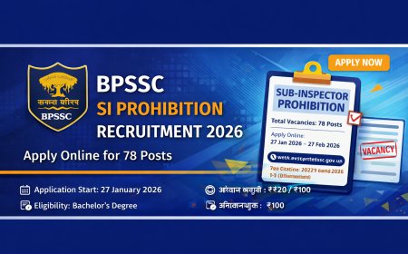 BPSSC SI Prohibition Recruitment 2026 notification released for 78 posts. Apply online from 27 January to 27 February 2026.