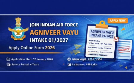 Indian Air Force Agniveer Vayu Intake 01/2027 Apply Online Form 2026