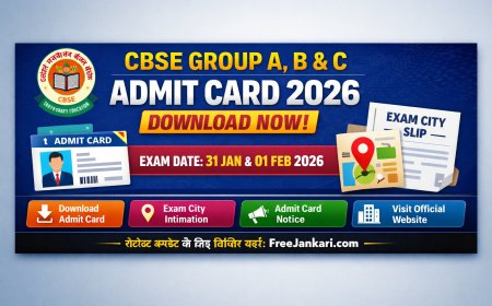 CBSE Group A B C Admit Card 2026 Download – Exam Date & City Slip