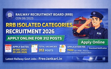 RRB Isolated Categories Recruitment 2026 Apply Online – 312 Posts