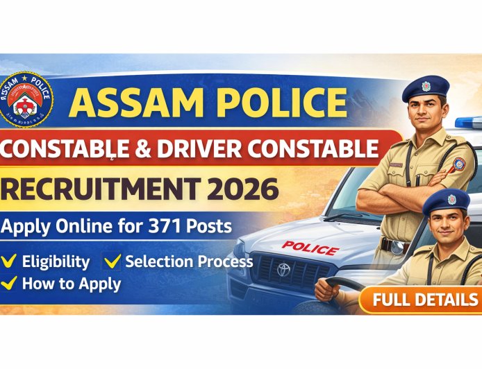 Assam Police Constable & Driver Constable Recruitment 2026: 371 पदों पर भर्ती, Apply Online