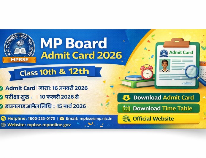 MP Board Admit Card 2026 Download – Class 10th & 12th MPBSE Main Exam