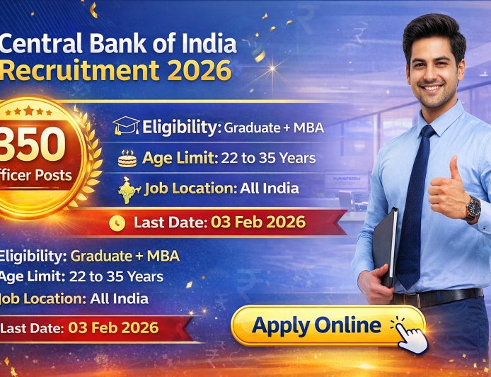 Central Bank of India Recruitment 2026 – 350 Officer Posts