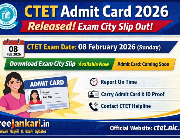 CTET Admit Card 2026 Released | Exam City Slip Download