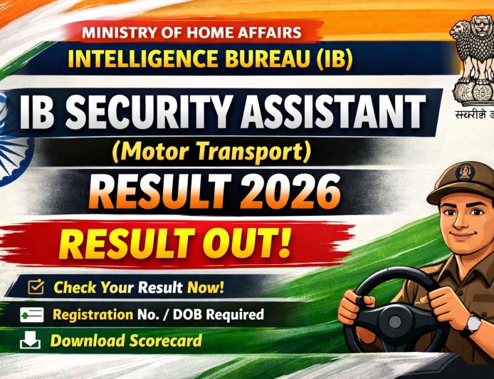 IB Security Assistant (Motor Transport) Result 2026 Out – Check IB SA MT Result Now