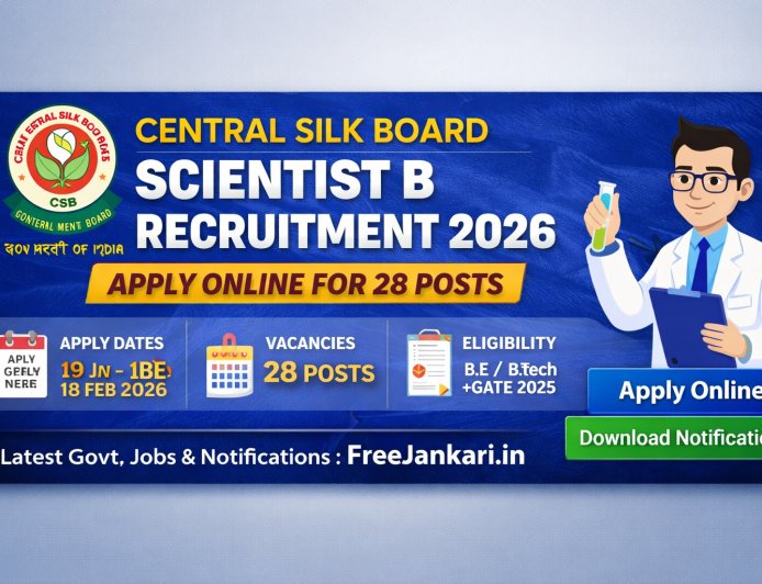 Central Silk Board Scientist B Recruitment 2026