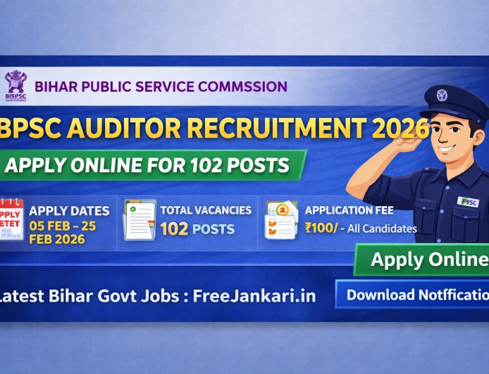 BPSC Auditor Recruitment 2026 – Apply Online for 102 Posts