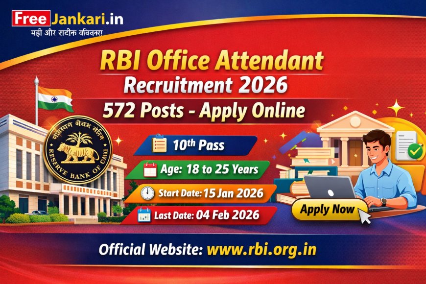 RBI Office Attendant Recruitment 2026 – 572 Posts