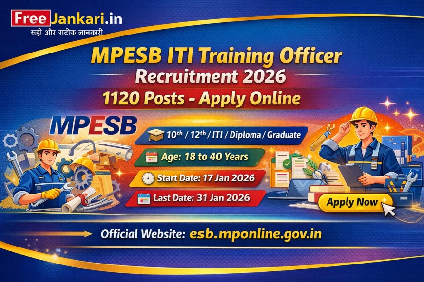 MPESB ITI Training Officer Recruitment 2026 – Apply Online