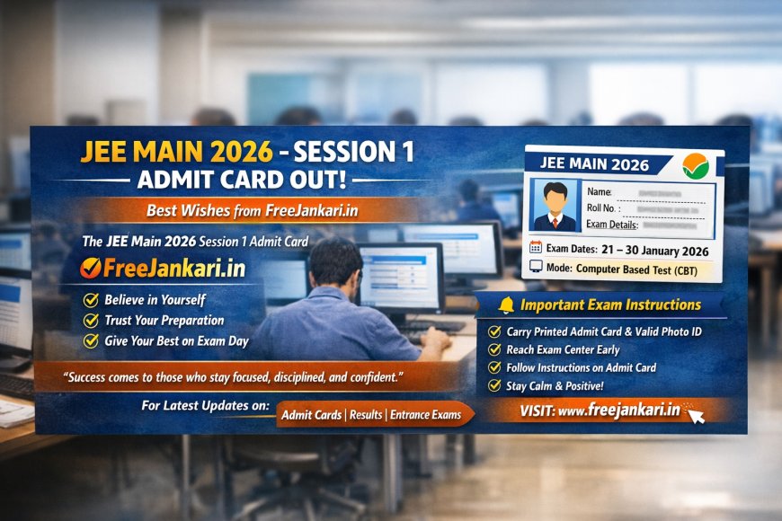 JEE Main 2026 Session 1 Admit Card Released – Download Now | FreeJankari.in