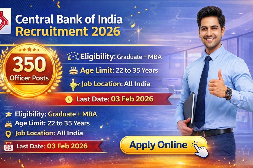 Central Bank of India Recruitment 2026 – 350 Officer Posts