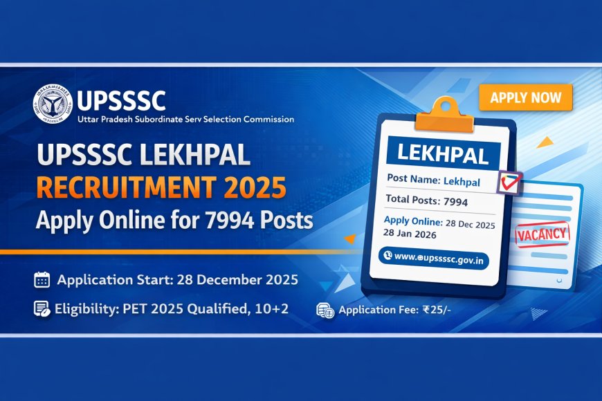 UPSSSC Lekhpal Recruitment 2025 Apply Online for 7994 Posts