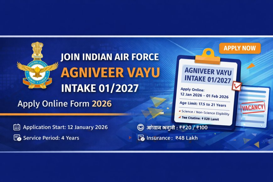 Indian Air Force Agniveer Vayu Intake 01/2027 Apply Online Form 2026
