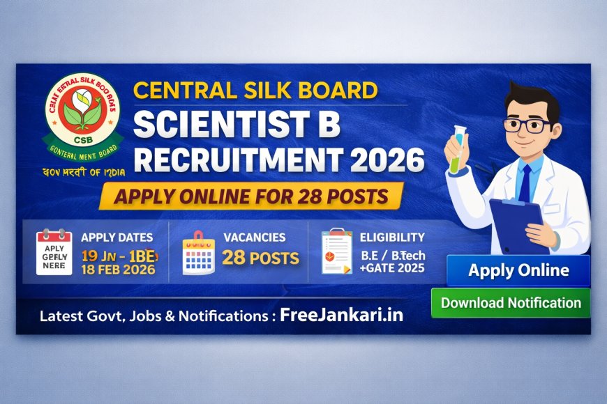 Central Silk Board Scientist B Recruitment 2026