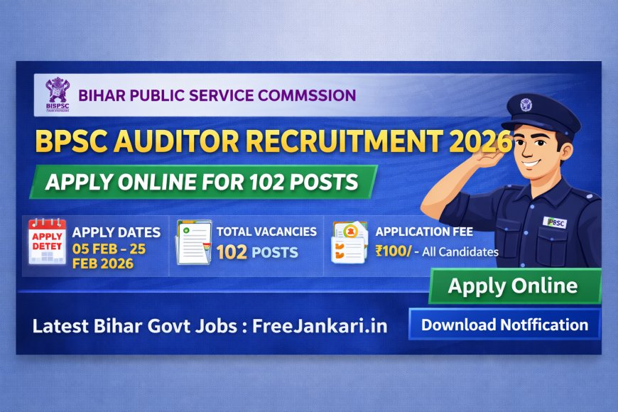 BPSC Auditor Recruitment 2026 – Apply Online for 102 Posts