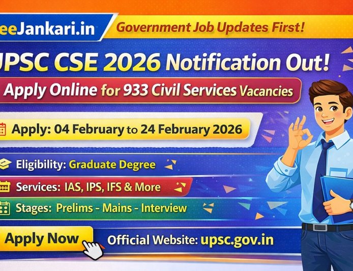 UPSC CSE 2026 Notification Out – Apply Online for 933 Civil Services Posts