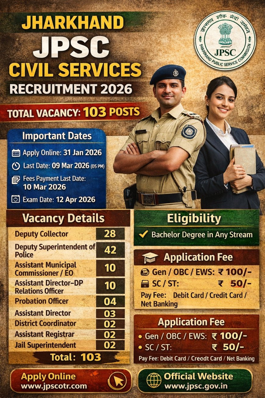 Jharkhand JPSC Civil Services Recruitment 2026