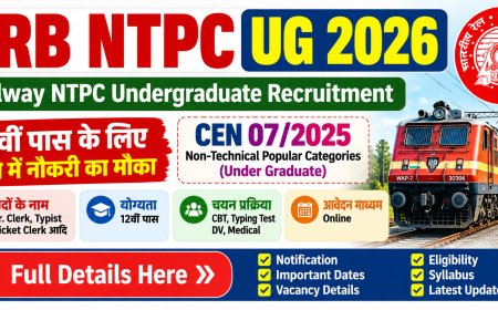RRB NTPC UG Recruitment 2026: 12वीं पास रेलवे भर्ती, CEN 07/2025 Details