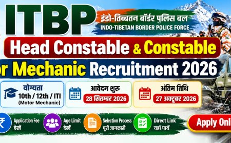 ITBP Head Constable & Constable Motor Mechanic Recruitment 2026: Apply Online, Eligibility & Notification