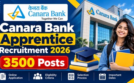 Canara Bank Apprentice Recruitment 2026: केनरा बैंक में 3,500 पदों पर निकली बंपर भर्ती, बिना परीक्षा सीधे 12वीं की मेरिट से चयन, देखें पूरी जानकारी